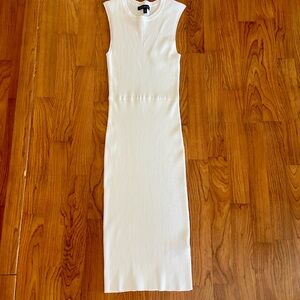 Banana Republic White Sleeveless Ribbed Midi Dress